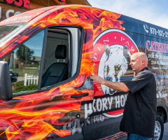 image of a contractor's wrapped van