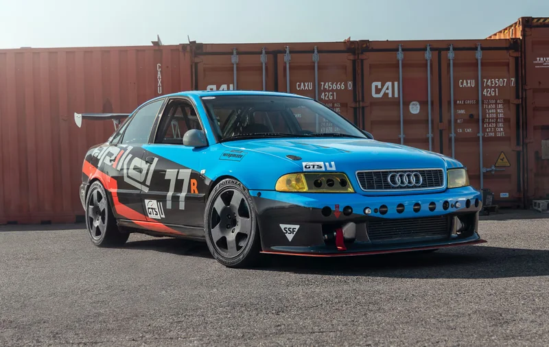 Apikol blue Audi racecar wrap